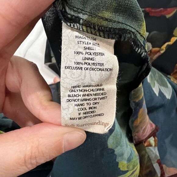 Soft Surroundings Anais Black Floral Long Sleeve Maxi Dress - Picture 13 of 15